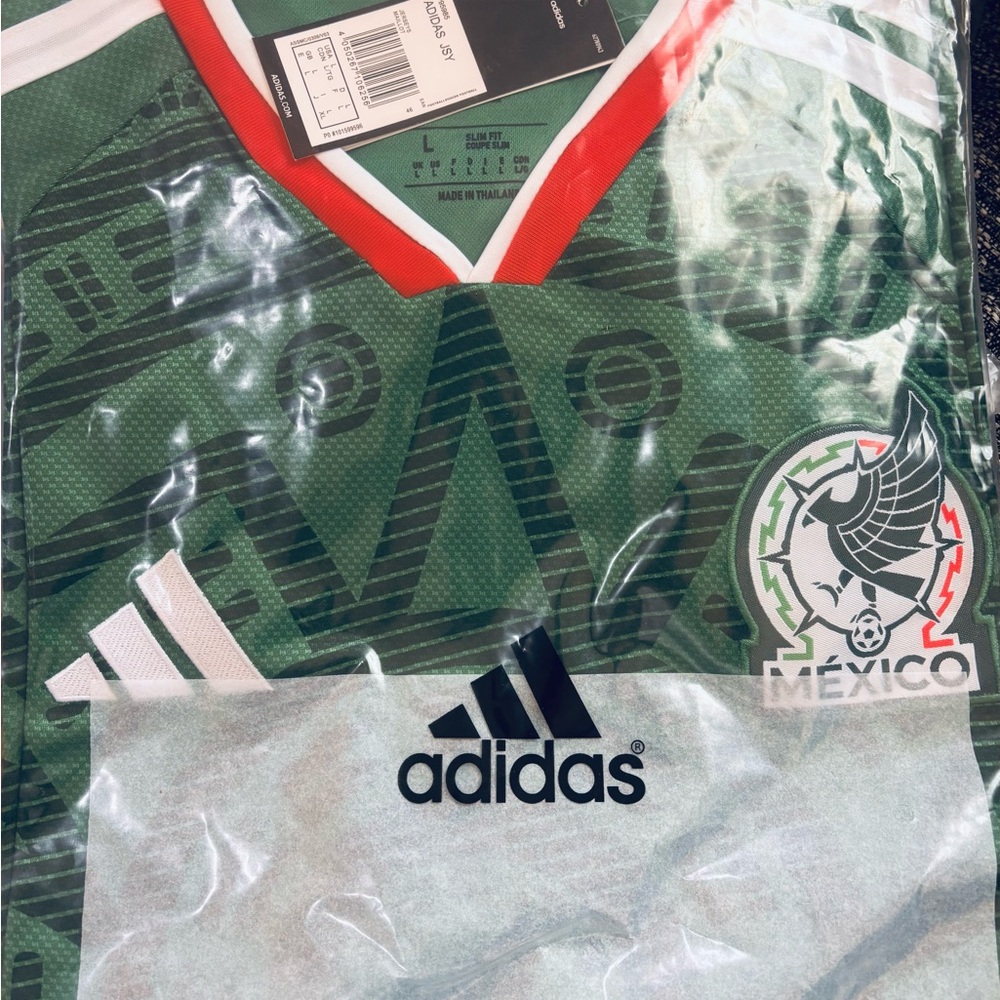 adidas Green Mexico National Team Soccer Jersey with Red Trim